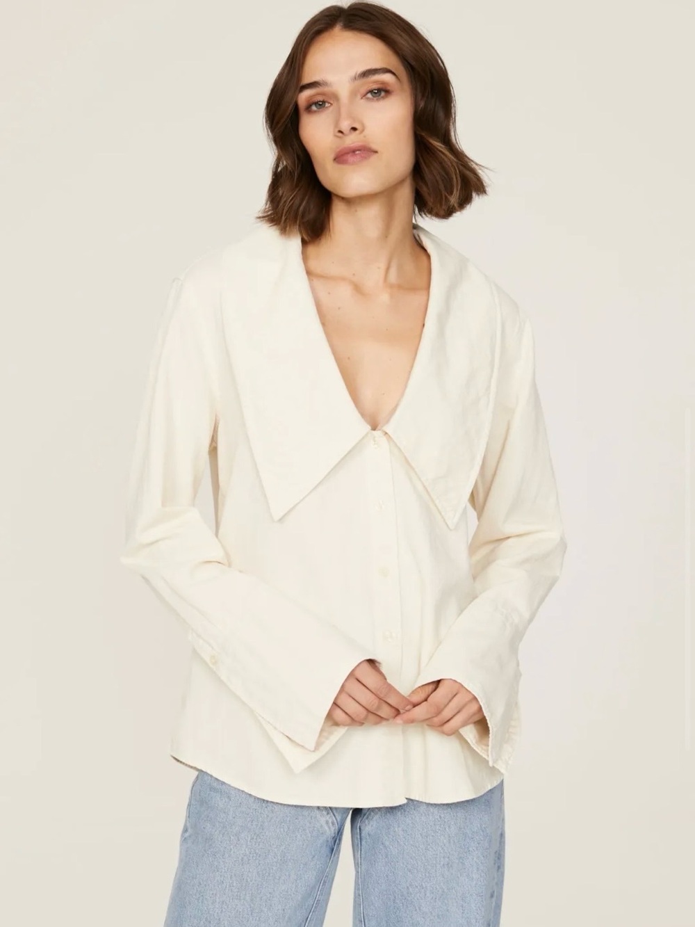 WeWoreWhat Dani Shirt in Ivory 🤍